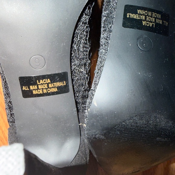 Lulu's Black Pointed Toe Lace Stiletto Heels - Picture 7 of 7